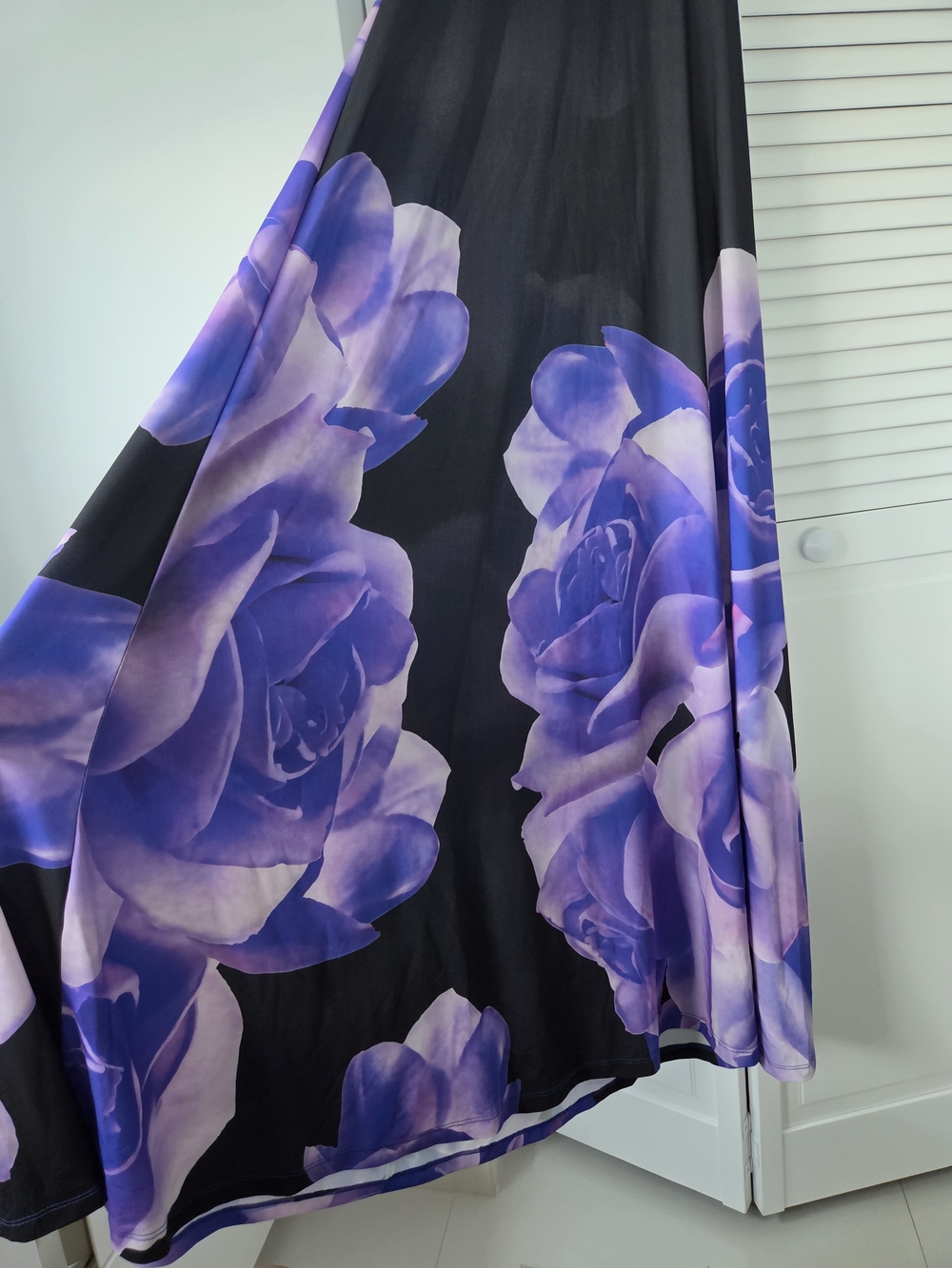 VENUS Black and Purple Floral Halter Maxi Dress - Picture 4 of 8
